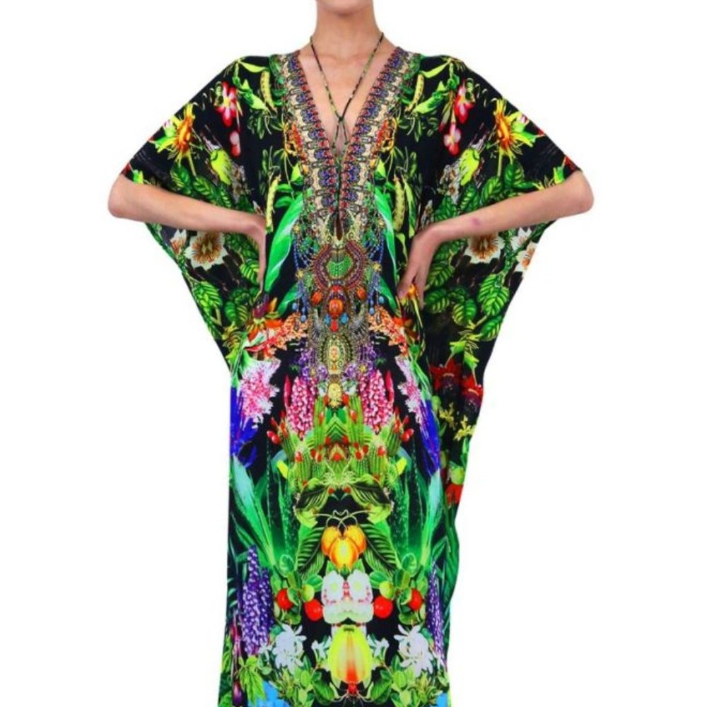 New Kaftan Dress 70% OFF Kaftan for Sale  Tropical Print Kaftan Botanical Print